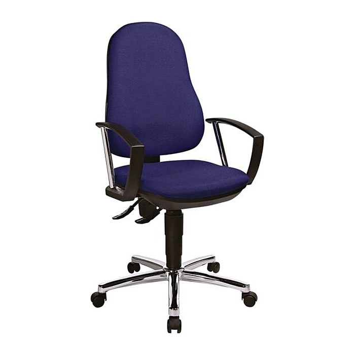 Topstar Bürostuhl Support® P Deluxe, 8179AG26 Stoff blau, Gestell chrom