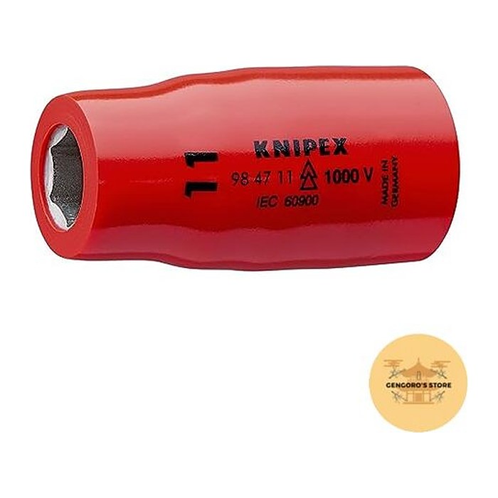 KNIPEX 1/2" 6-kant Steckschlüsseleinsatz Größe: 1/2 Zoll, 11,0 mm