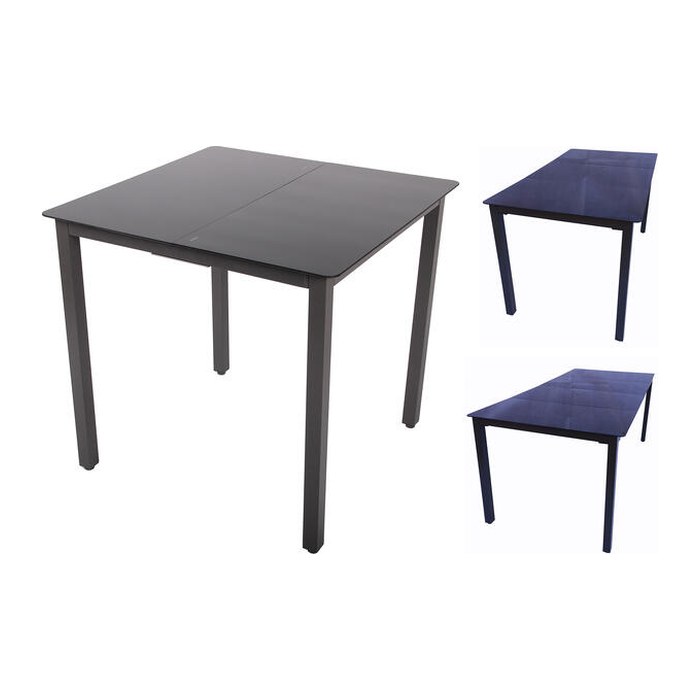 VCM my garden Gartentisch schwarz quadratisch 80,0 x 80,0 x 73,0 cm