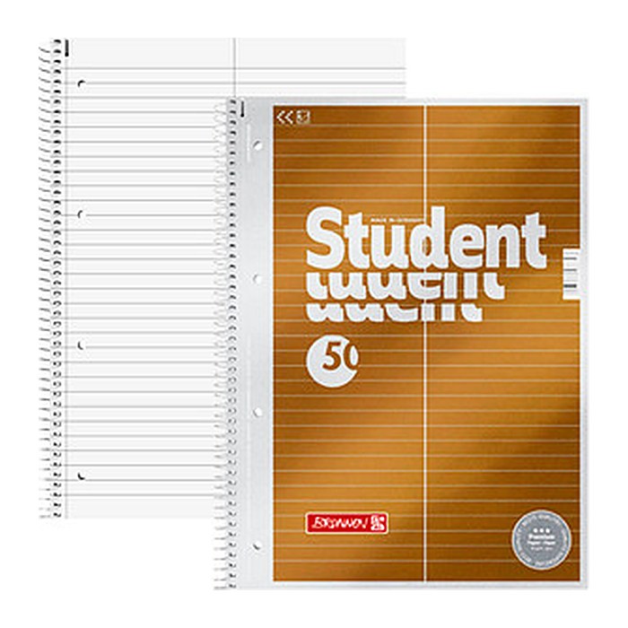 BRUNNEN Collegeblock Student Premium für Vokabeln Lineatur 53 liniert DIN A4 ohne Rand, 1 Block