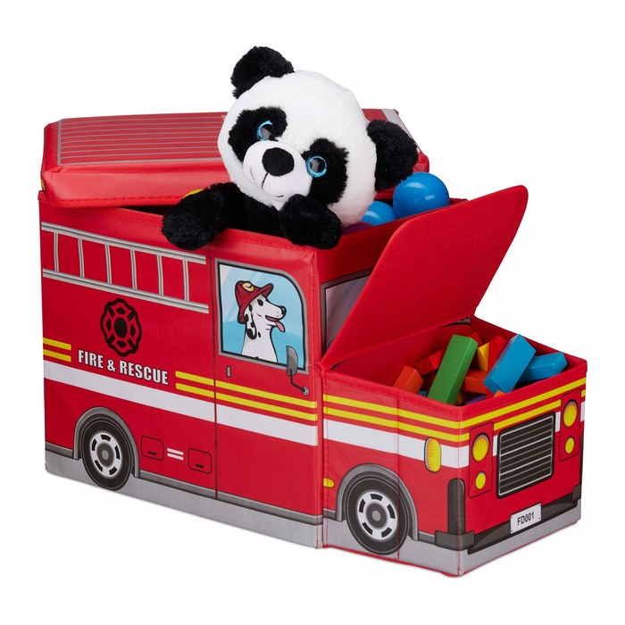 relaxdays Sitztruhe 10025629_543 Feuerwehr Stoff 56,0 cm