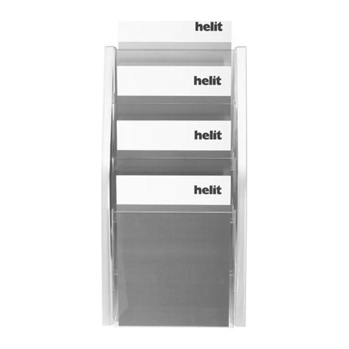 helit Wandprospekthalter the arc silber DIN A5 4 Fächern 21,5 x 8,0 x 54,0 cm, 1 St.