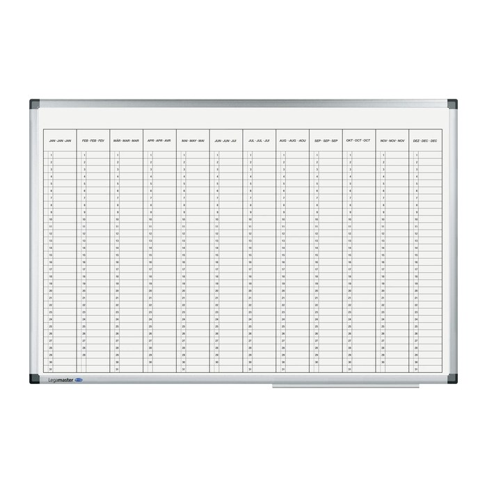 Legamaster PREMIUM Jahresplaner, Monatseinteilung 90,0 x 60,0 cm