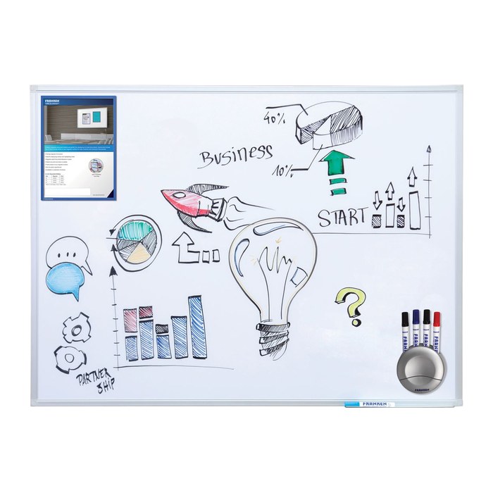 FRANKEN Whiteboard X-tra!Line SC3204 200,0 x 100,0 cm weiß emaillierter Stahl