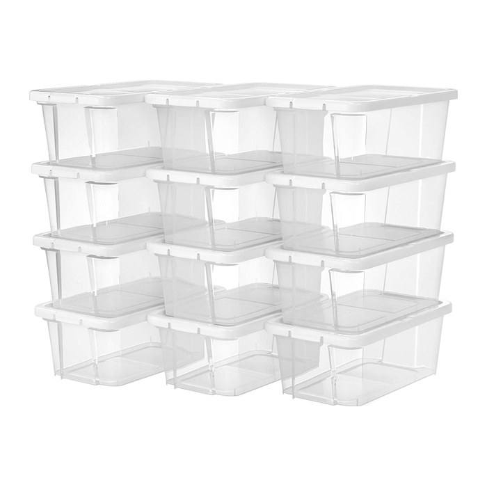 SONGMICS Schuhboxen 6,0 l transparent 20,0 x 35,0 x 12,5 cm, 12 St.