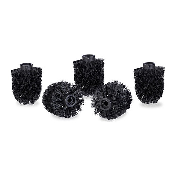 relaxdays Ersatzbürstenköpfe schwarz Kunststoff Innengewinde: 9,5 mm, 5 St.