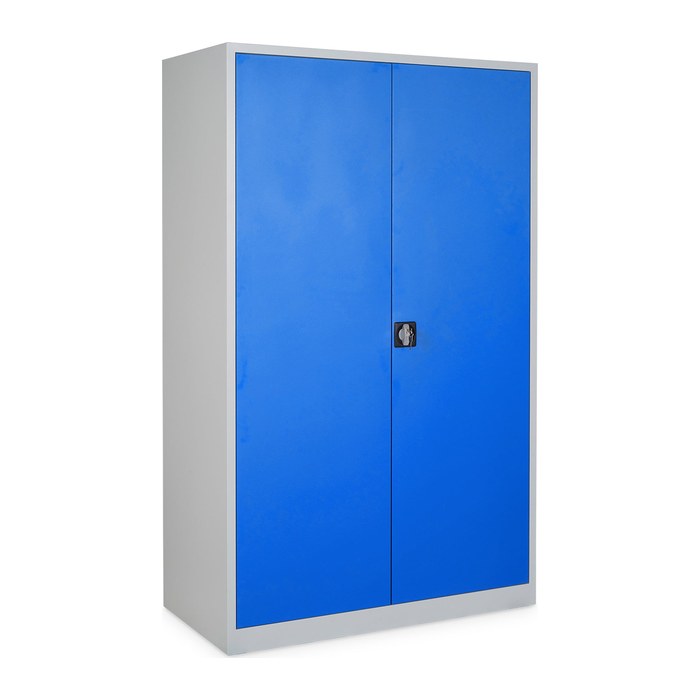 Werkzeugschrank – 1200 x 600 (5 OH) – Korpus in Lichtgrau (Türen Enzianblau)