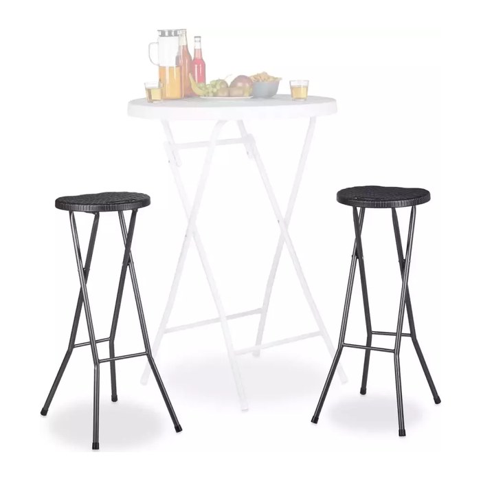 relaxdays Barhocker BASTIAN 10020763_46 schwarz, 2 St.