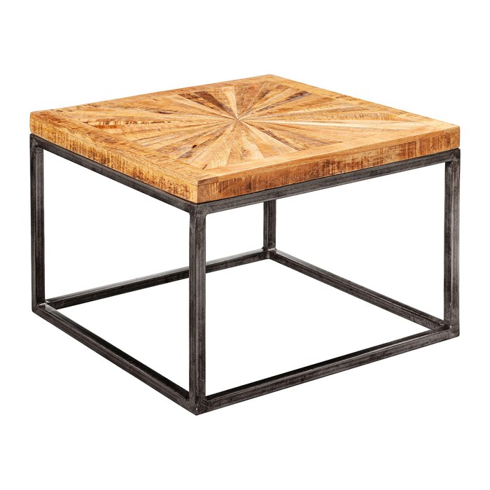 WOHNLING Couchtisch quadratisch Massivholz mango 55,0 x 55,0 x 40,0 cm, 1 St.