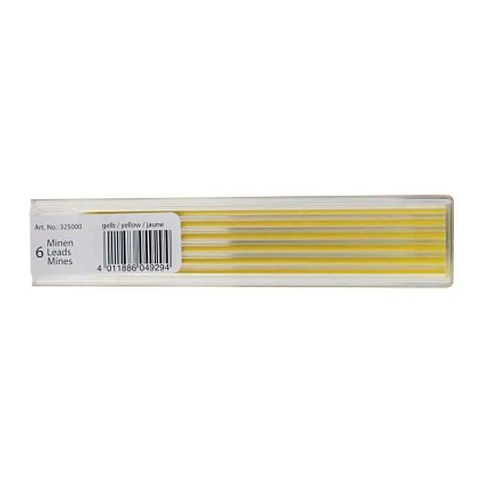 STANGER Fallminen-Bleistiftminen gelb HB 0,3 mm, 6 St.