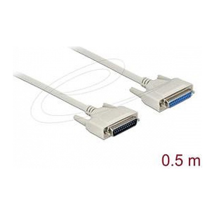 DELOCK Serielles Kabel D-Sub 25 Stecker zu Buchse 0,5 m