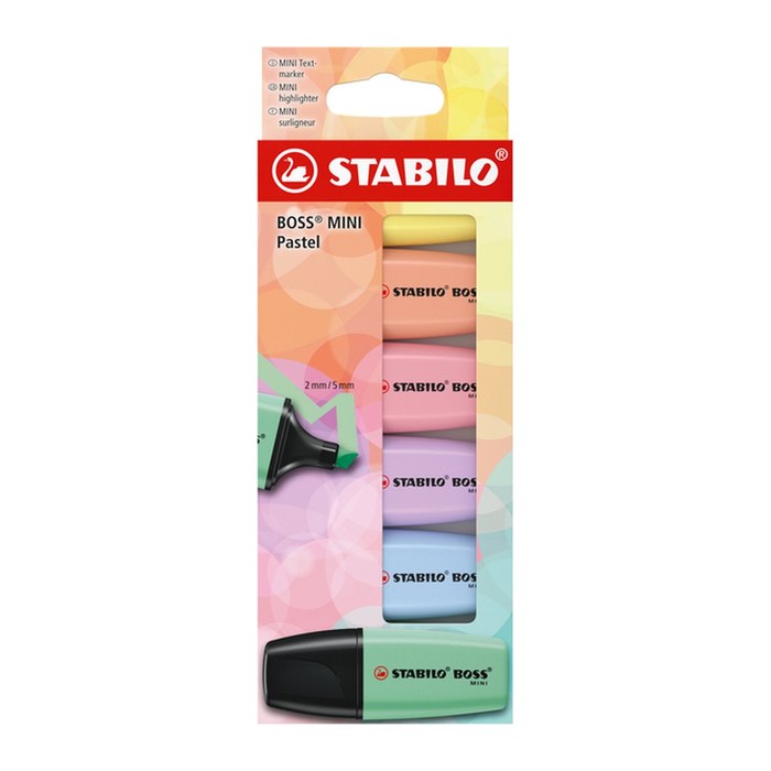 STABILO BOSS MINI Pastellove Textmarker farbsortiert, 6 St.