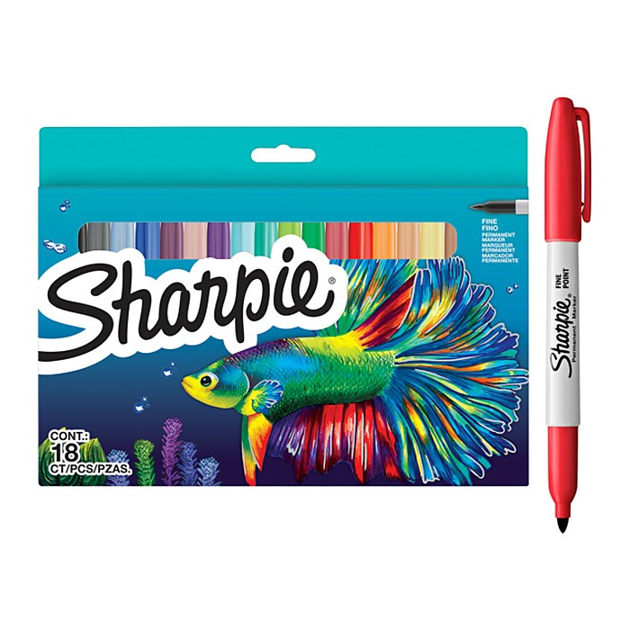 Sharpie Marker Permanentmarker Fine Big Pack "Fish" 6 Stück