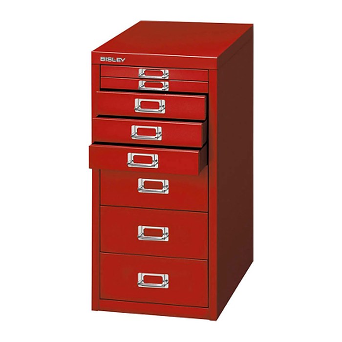 BISLEY MultiDrawer™ L298 Schubladenschrank kardinalrot 8 Schubladen 27,8 x 38,0 x 59,0 cm, 1 St.