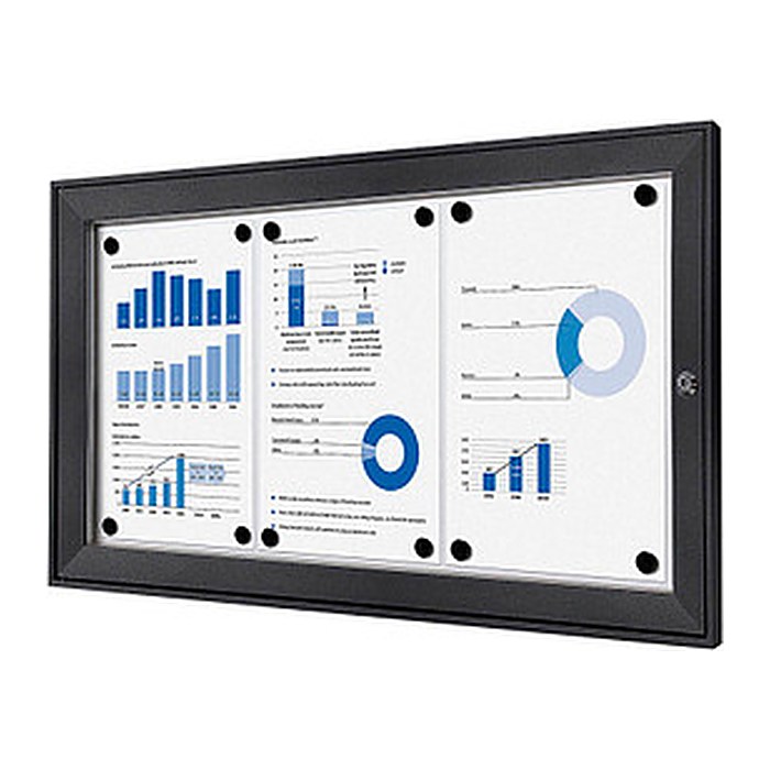 Showdown® Displays Schaukasten grau 3x DIN A4 74,1 x 2,3 x 38,8 cm, 1 St.