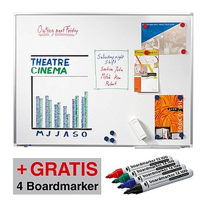 AKTION: Legamaster Whiteboard PREMIUM PLUS 90,0 x 60,0 cm weiß emaillierter Stahl + GRATIS 4 Boardmarker TZ 100 farbsortiert