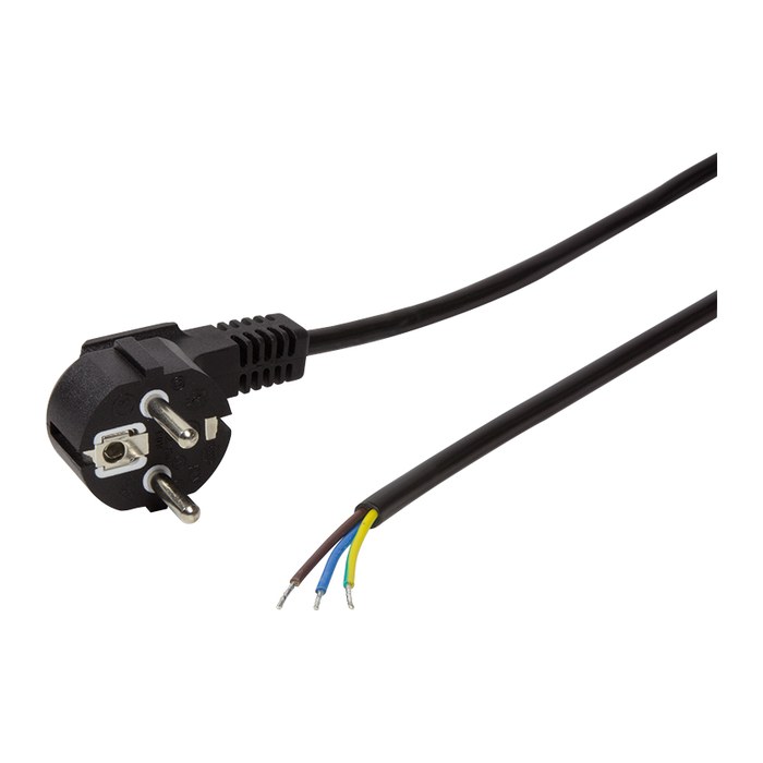 Logilink Netzkabel CEE7/7 Stecker90° Kabelende 1,5m schwarz