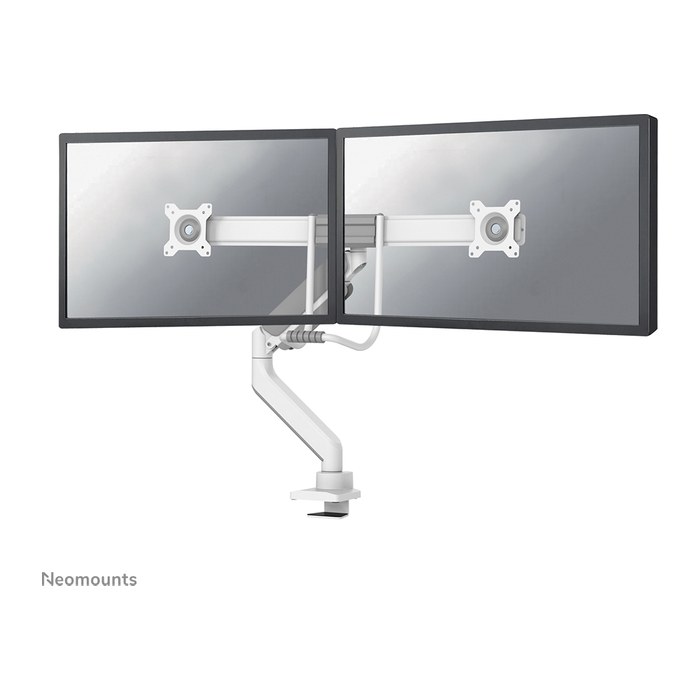 Neomounts Monitor-Halterung DS75-450WH2 weiß für 2 Monitore, Tischklemme, Tischbohrung