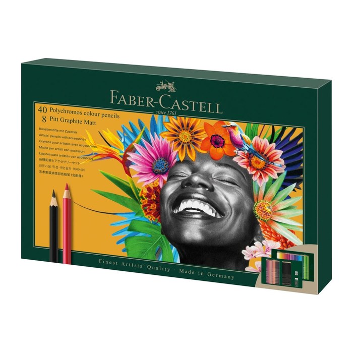 FABER-CASTELL Polychromos & Pitt Graphite Matt Malset farbsortiert, 50 St.