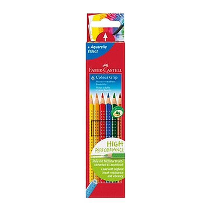 FABER-CASTELL Colour GRIP Buntstifte farbsortiert, 6 St.