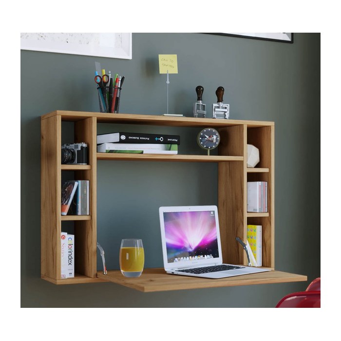 VCM my office Wandila Wandschreibtisch eiche rechteckig, hängend eiche 90,0 x 20,0/67,0 cm