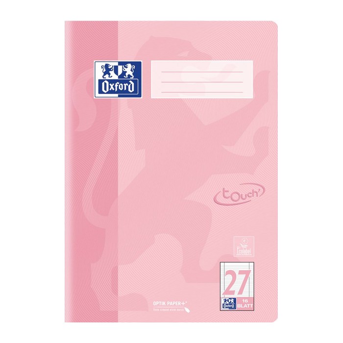 OXFORD Schulheft TOUCH Lineatur 27 liniert DIN A4 mit Rand, 16 Blatt, 1 St.