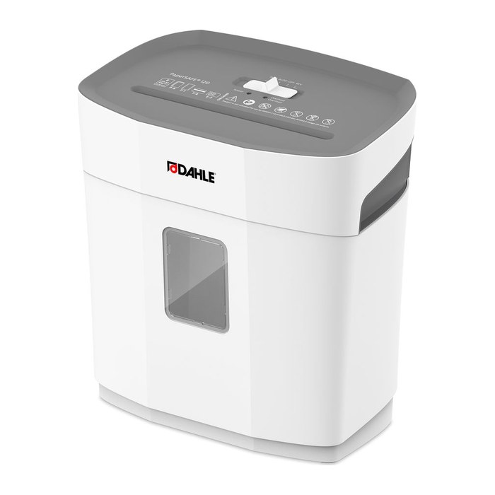 DAHLE PaperSAFE 120 Aktenvernichter mit Partikelschnitt P-4, 5 x 18 mm, bis 8 Blatt, lichtgrau