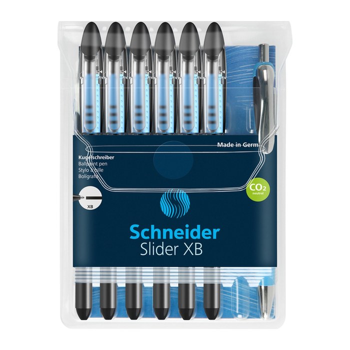 Schneider Kugelschreiber Slider Basic XB Rave 6er Schwarz