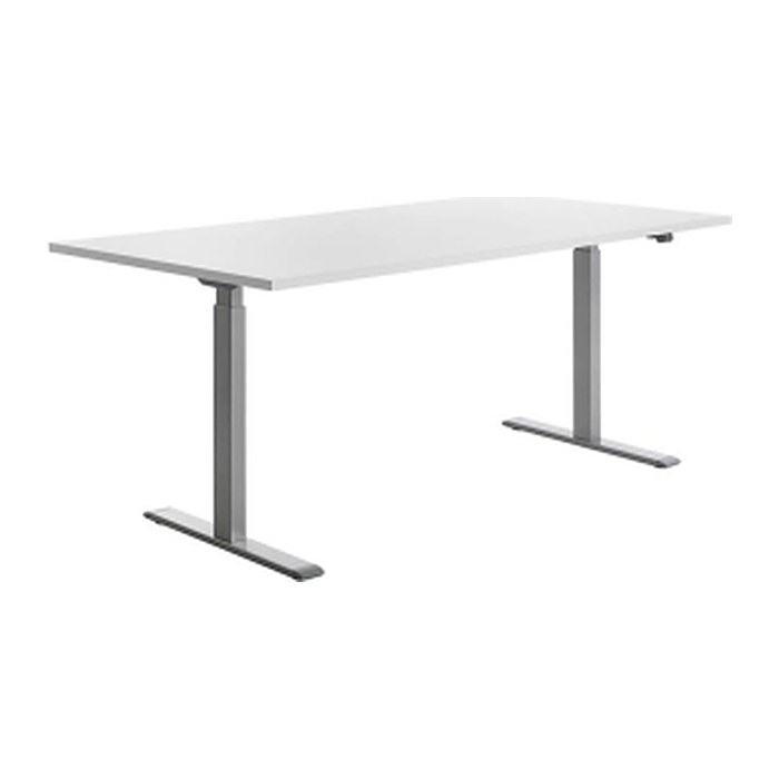 Topstar E-Table elektrisch höhenverstellbarer Schreibtisch weiß rechteckig, T-Fuß-Gestell grau 180,0 x 80,0 cm
