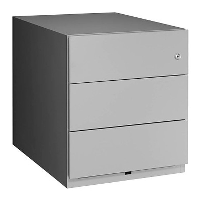 BISLEY Note Rollcontainer silber 3 Auszüge 42,0 x 56,5 x 49,5 cm