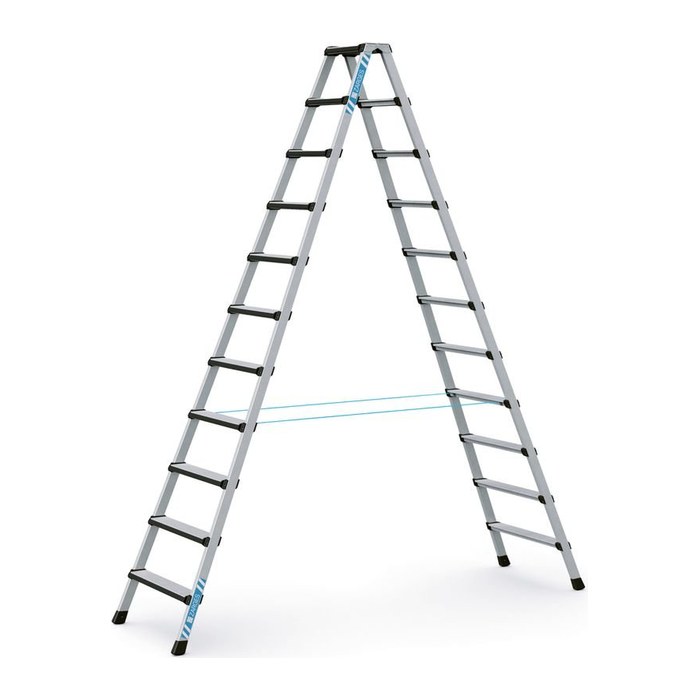 ZARGES Stehleiter beidseitig Comfortstep B silber 2x 3 Stufen, H: 84,0 cm