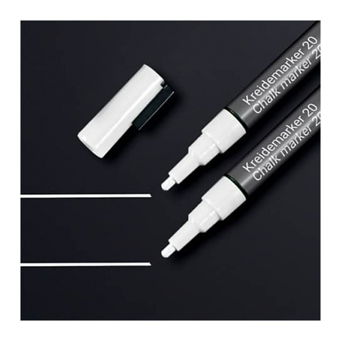 SIGEL 20 Kreidemarker weiß 1,0 - 2,0 mm, 2 St.