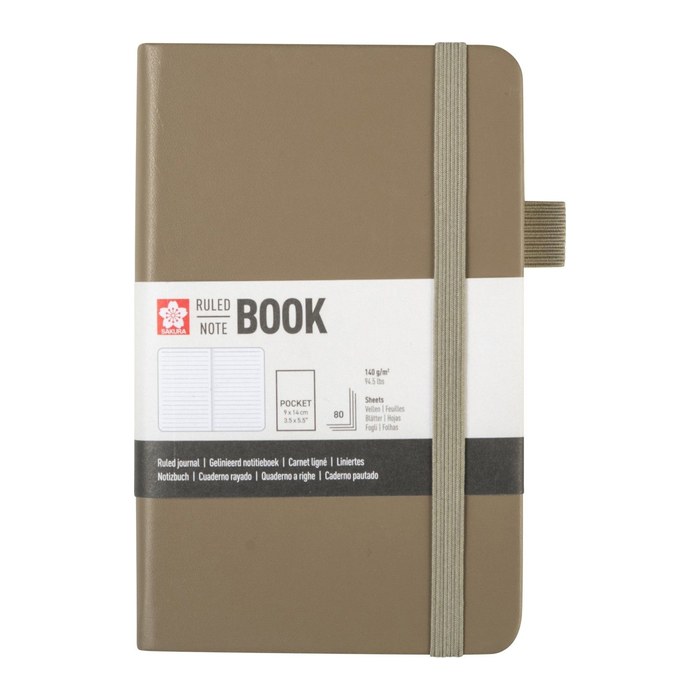 Sakura Notizbuch ca. DIN A7 liniert, schlacke Hardcover 160 Seiten, 1 St.