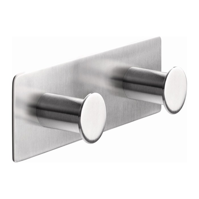 tesa Handtuchhaken Powerbutton Classic Doppelhaken silber, 1 St.