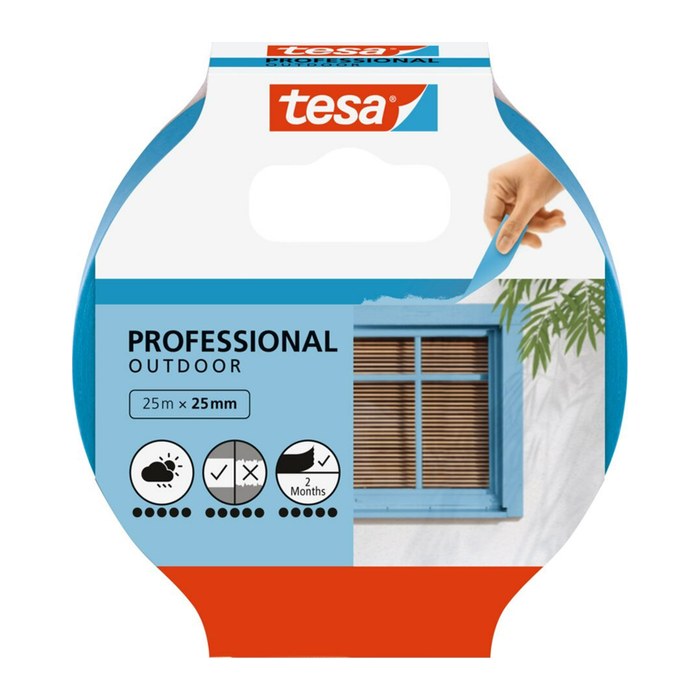 tesa PROFESSIONAL OUTDOOR Malerband blau 25,0 mm x 25,0 m 1 Rolle