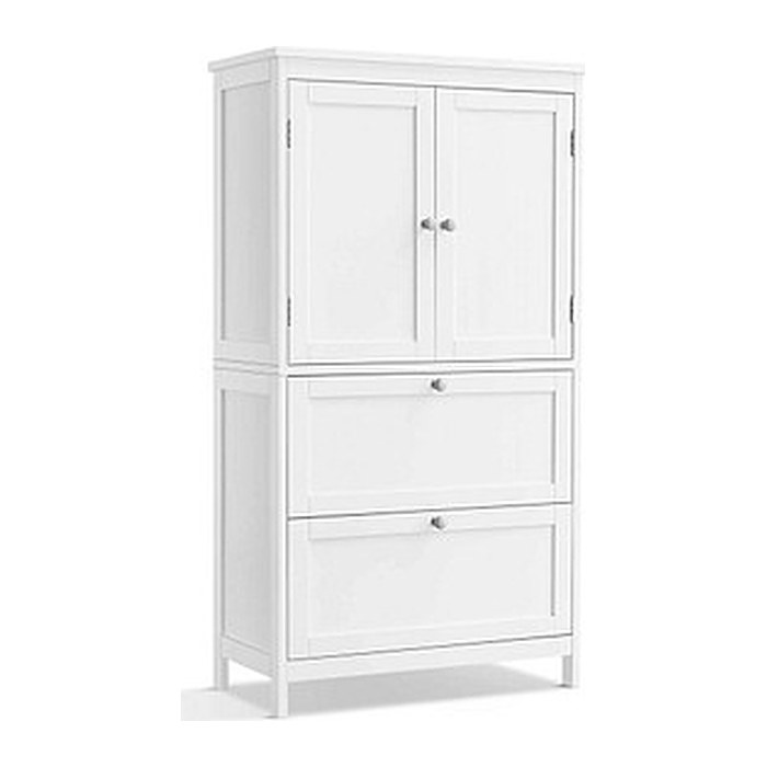 VASAGLE Badschrank weiß 60,0 x 30,0 x 110,0 cm