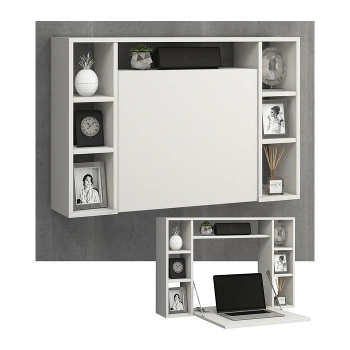VCM my office Wandila Wandschreibtisch weiß rechteckig, hängend weiß 90,0 x 20,0/67,0 cm
