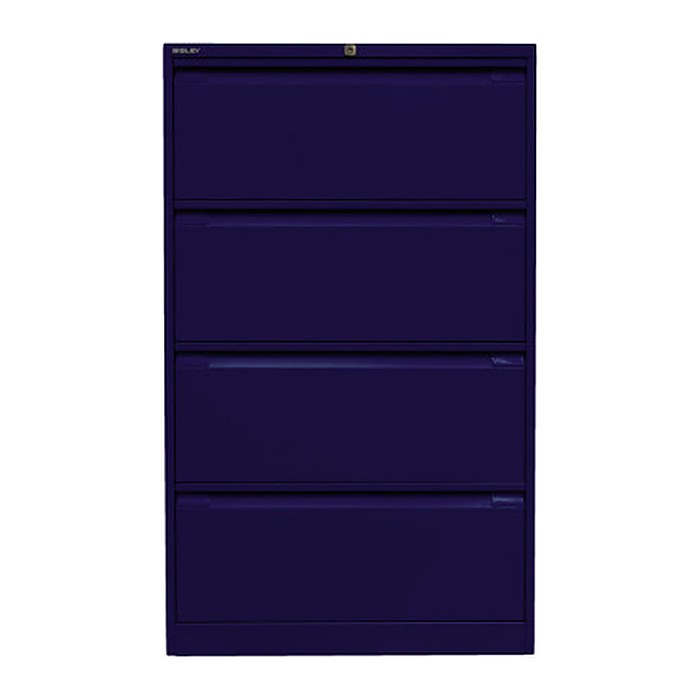 BISLEY DF3 Hängeregistraturschrank oxfordblau 4 Schubladen 80,0 x 62,2 x 132,1 cm, 1 St.