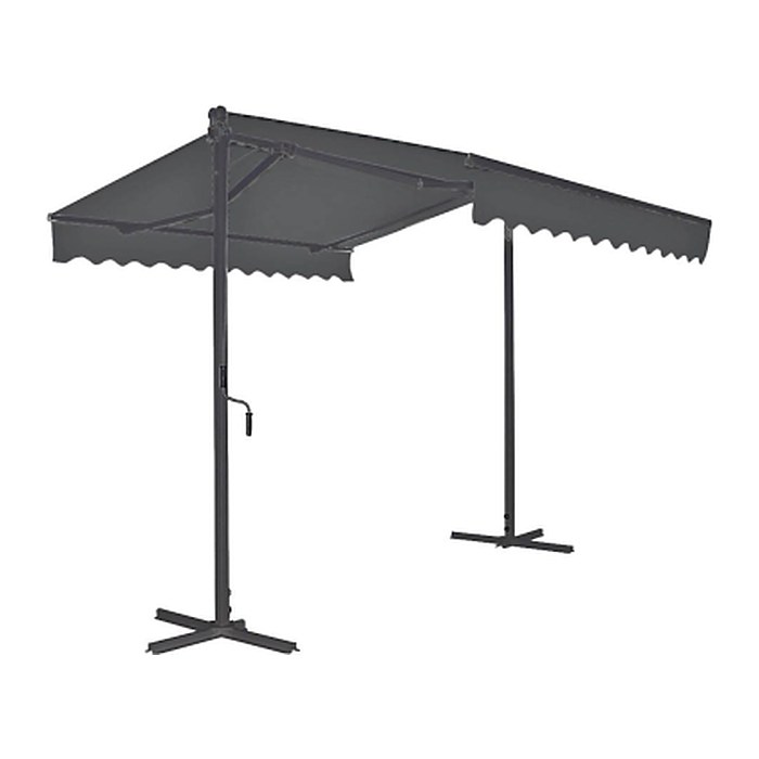 Garden Pleasure Standmarkise grau 300,0 x 300,0 cm