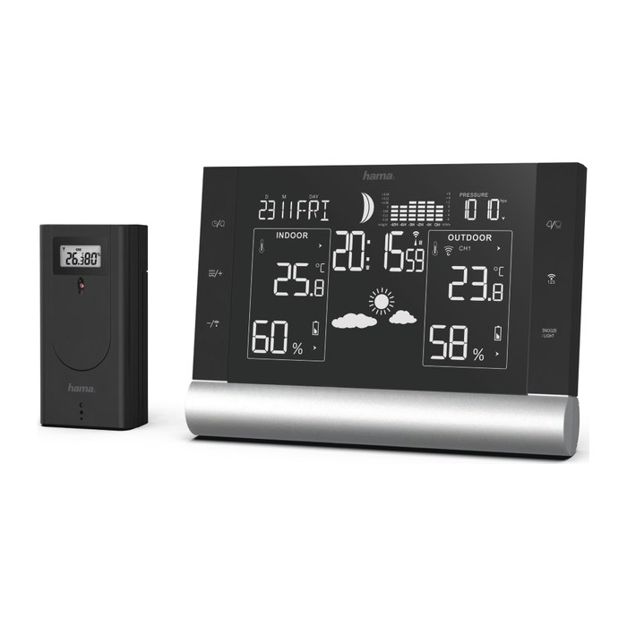hama Black Line Plus Wetterstation schwarz, 1 St.