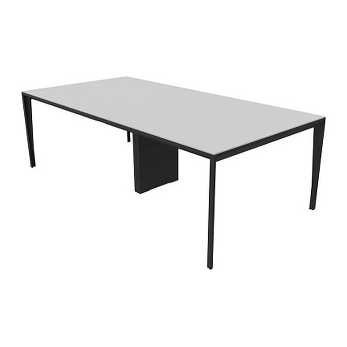 Quadrifoglio Konferenztisch X5 lichtgrau rechteckig, 4-Fuß-Gestell grau, 240,0 x 120,0 x 75,0 cm