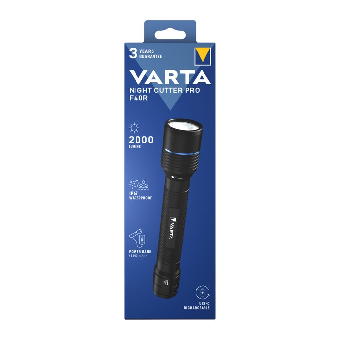 VARTA Night Cutter Pro F20R LED Taschenlampe schwarz 16,1 cm, 1000 Lumen, 1 St.