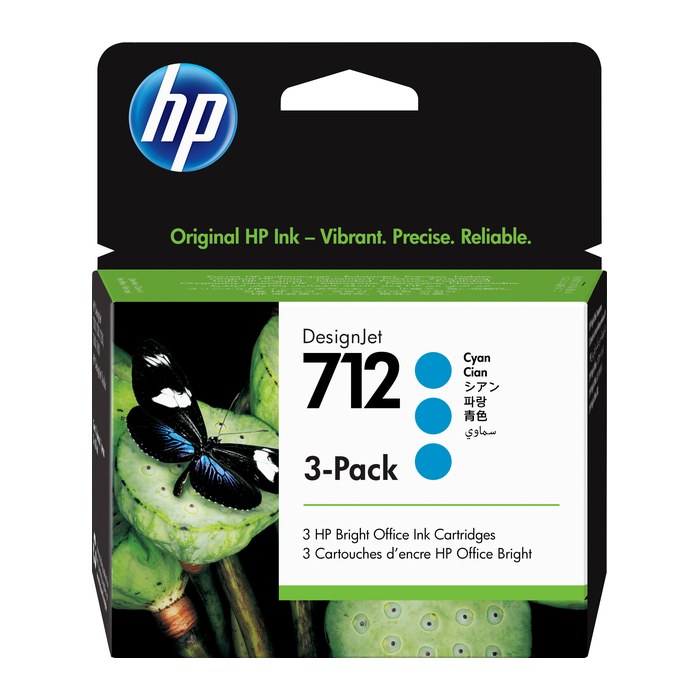 HP 712(3ED77A) cyan Druckerpatronen, 3er-Set