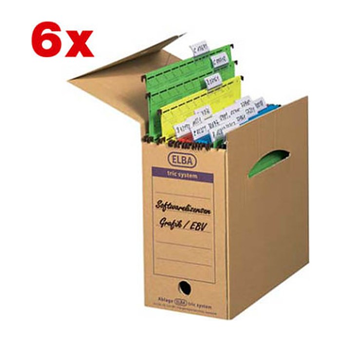 ELBA Archivboxen tric system braun 16,0 x 34,1 x 31,5 cm, 6 St.