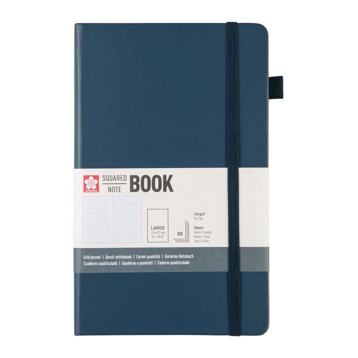 Sakura Notizbuch ca. DIN A5 kariert, dunkelindigo Hardcover 160 Seiten, 1 St.