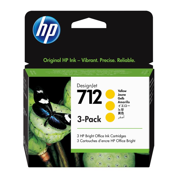 HP 712(3ED79A) gelb Druckerpatronen, 3er-Set