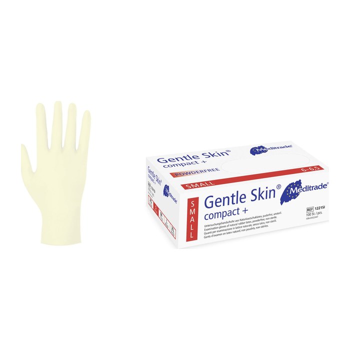 Meditrade® unisex Einmalhandschuhe Gentle Skin® compact+ weiß Größe S, 100 St.