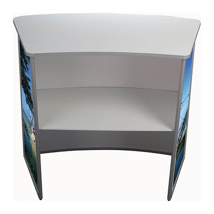 update displays Messetheke Konvex gebogen, weiß 106,0 x 58,0 x 93,0 cm