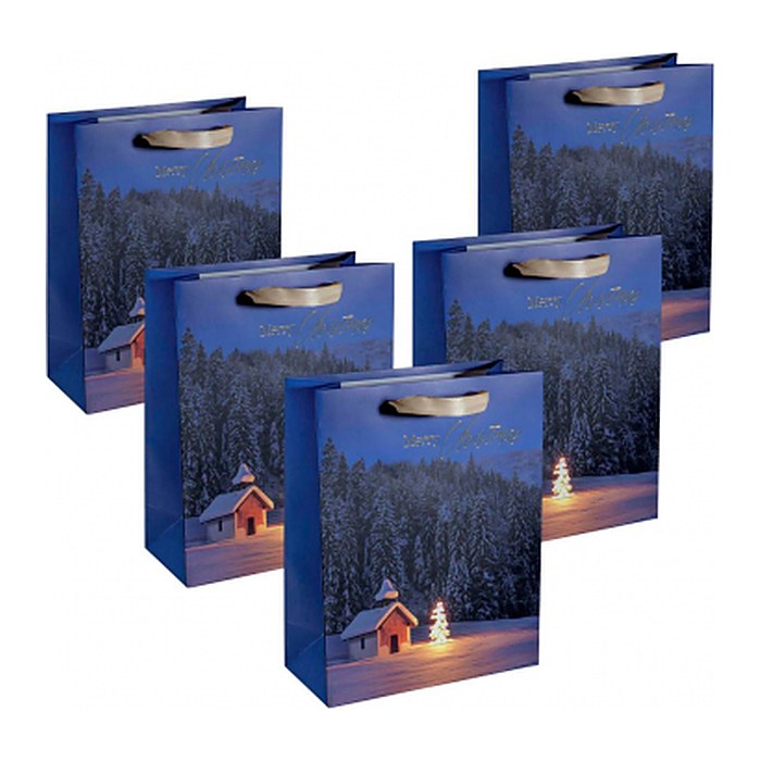 SIGEL Geschenktüten Christmas Chapel Large Motiv 26,0 x 33,0 cm, 5 St.