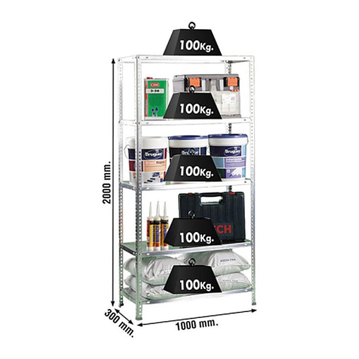 Simonrack Schwerlastregal COMFORT PLUS 8425437040962 silber 100,0 x 30,0 x 200,0 cm